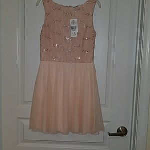 Speechless light pink buff dress NEW sequins